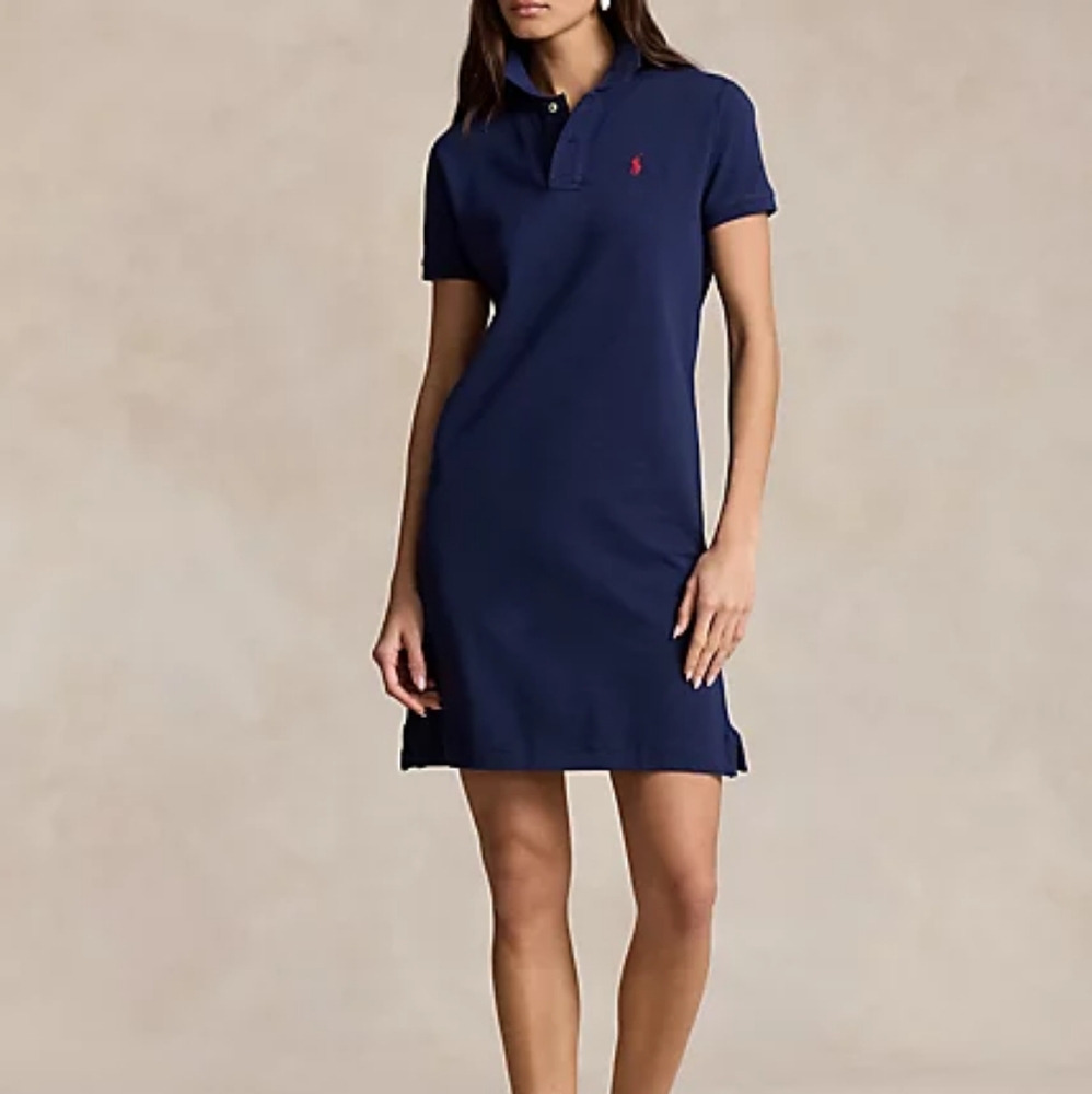 Ralph Lauren Polo Cotton Mesh Polo Dress